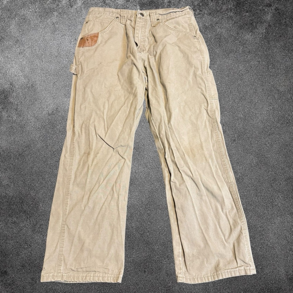 VNTG Ripstop Cargo Pants 32x30 Tan Workwear Distressed Utility Carpenter Faded